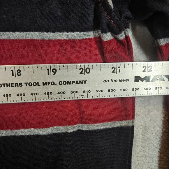 NWT St. Johns Bay Sueded Jersey Men's M Red Navy Striped Long Sleeve Polo Shirt - Picture 5 of 11